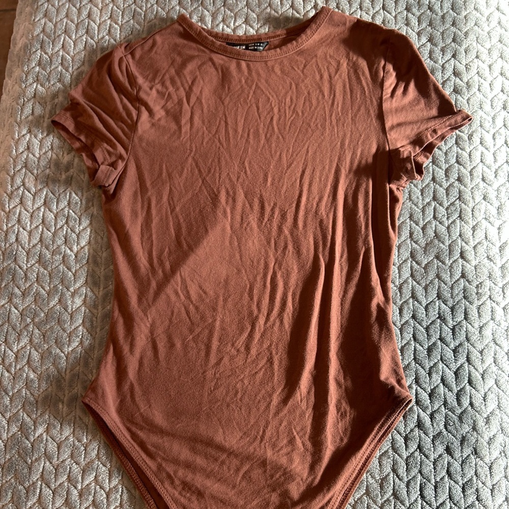 Brown shein fitted bodysuit
